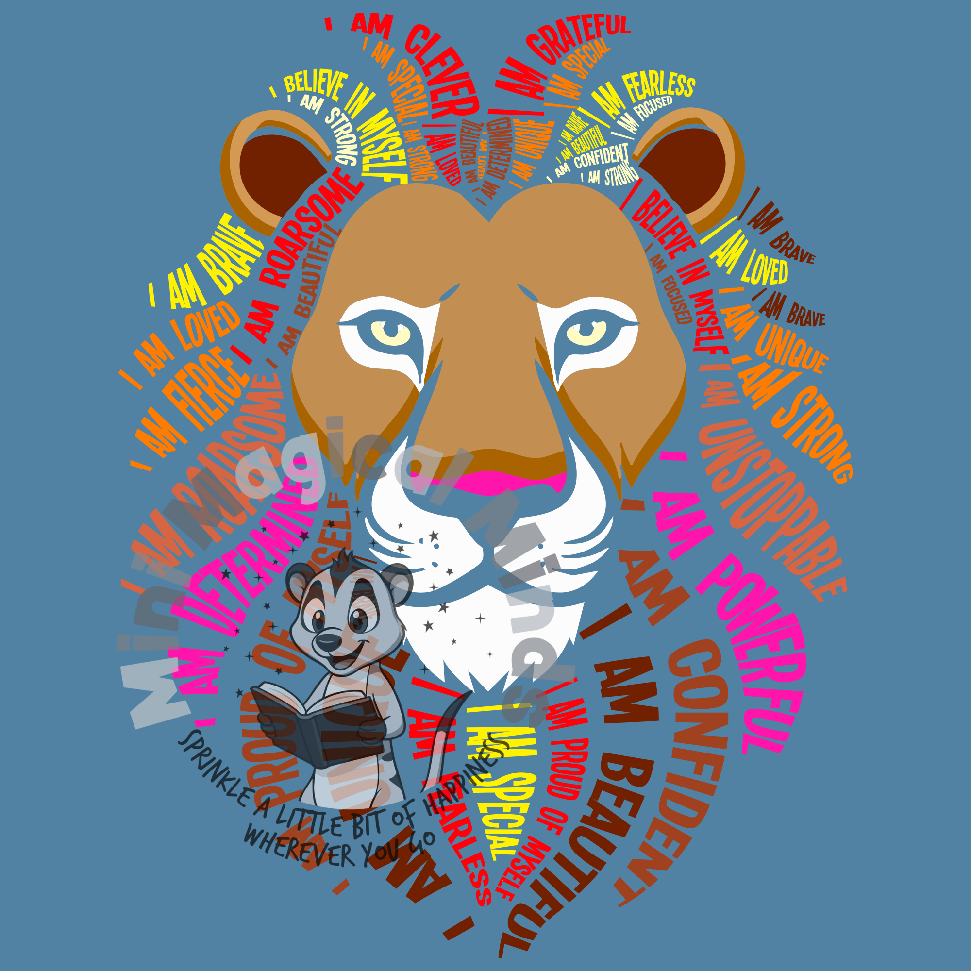 Lion Positive Affirmation Image. PDF Files.