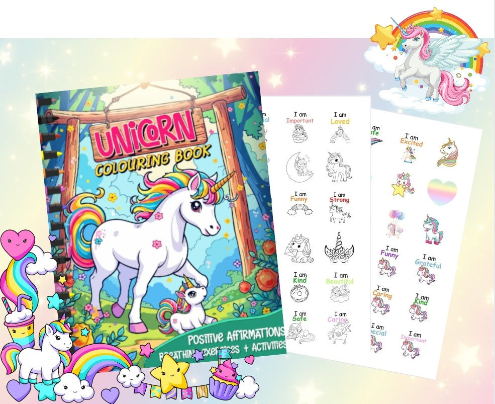 Unicorn Positive Affirmations Colouring Book 🦄